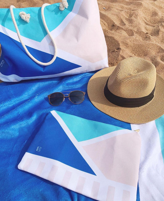 Mosaic Zipper Pouch - White