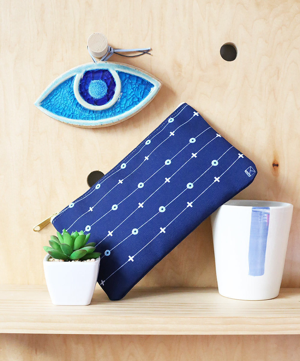 Evil Eye & Cross Zipper Pouch