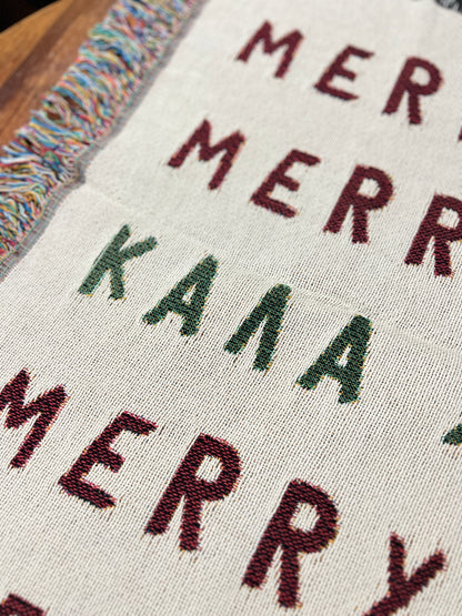 Merry Christmas Kala Xristougenna Christmas Blanket