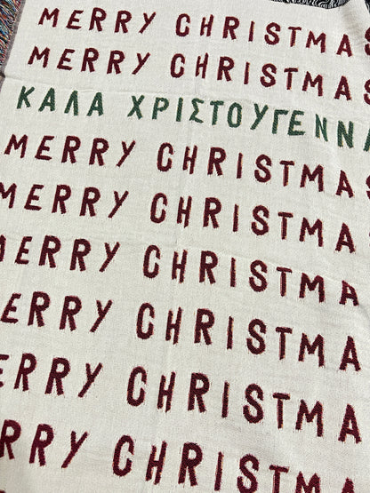 Merry Christmas Kala Xristougenna Christmas Blanket