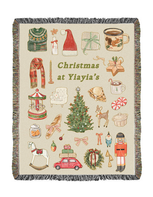 Christmas at Yiayia's Woven Blanket