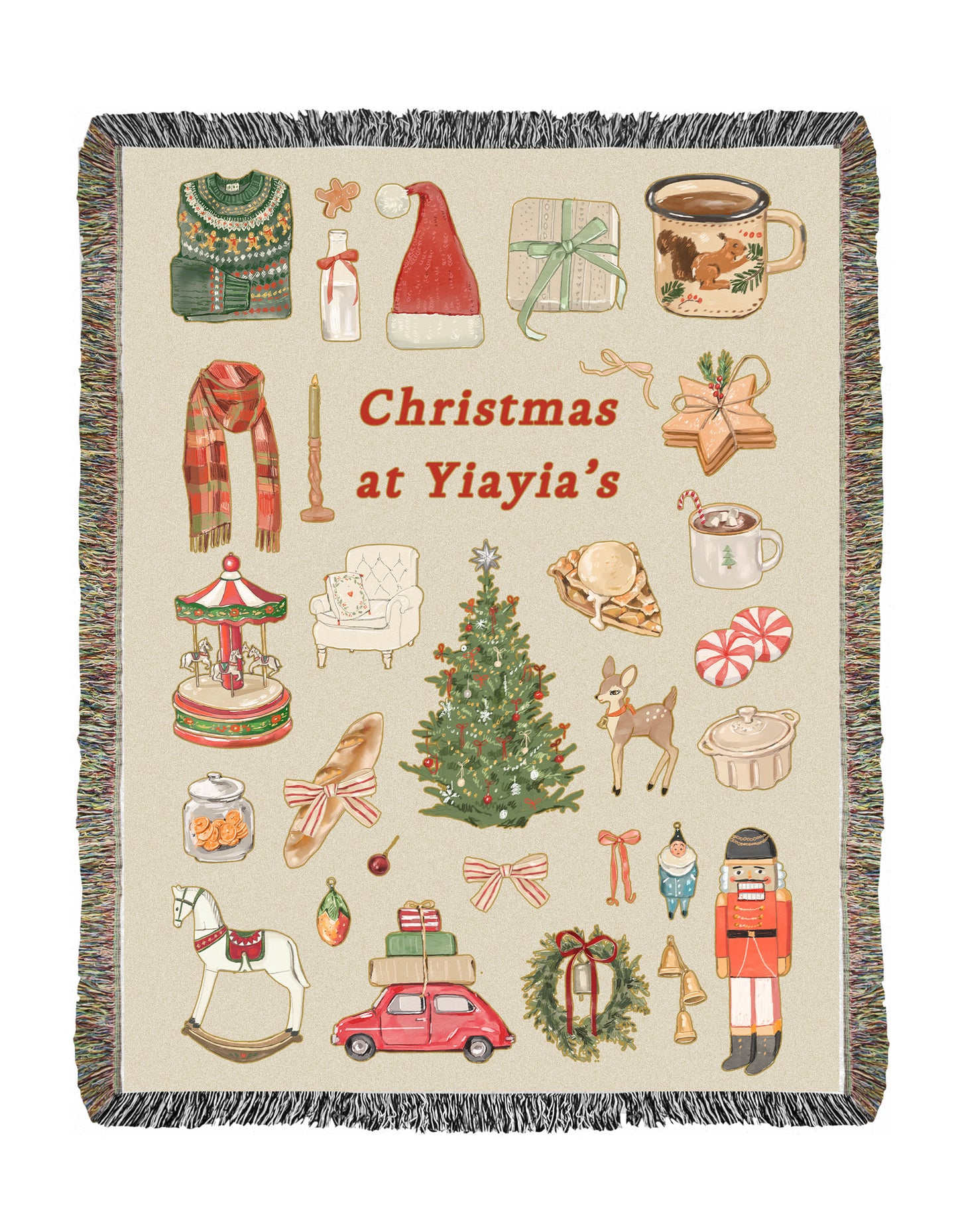 Christmas at Yiayia's Woven Blanket