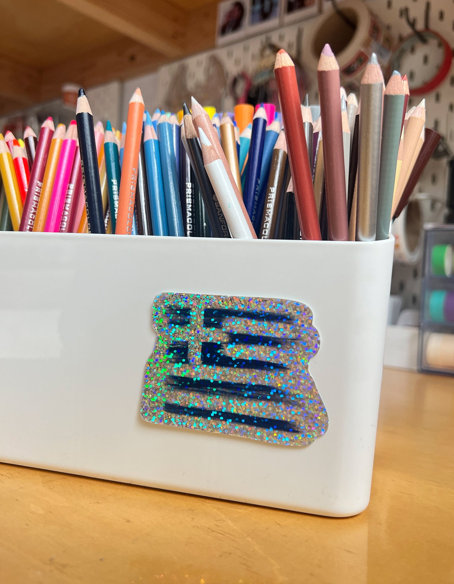 Greek Flag Waterproof Glitter Sticker