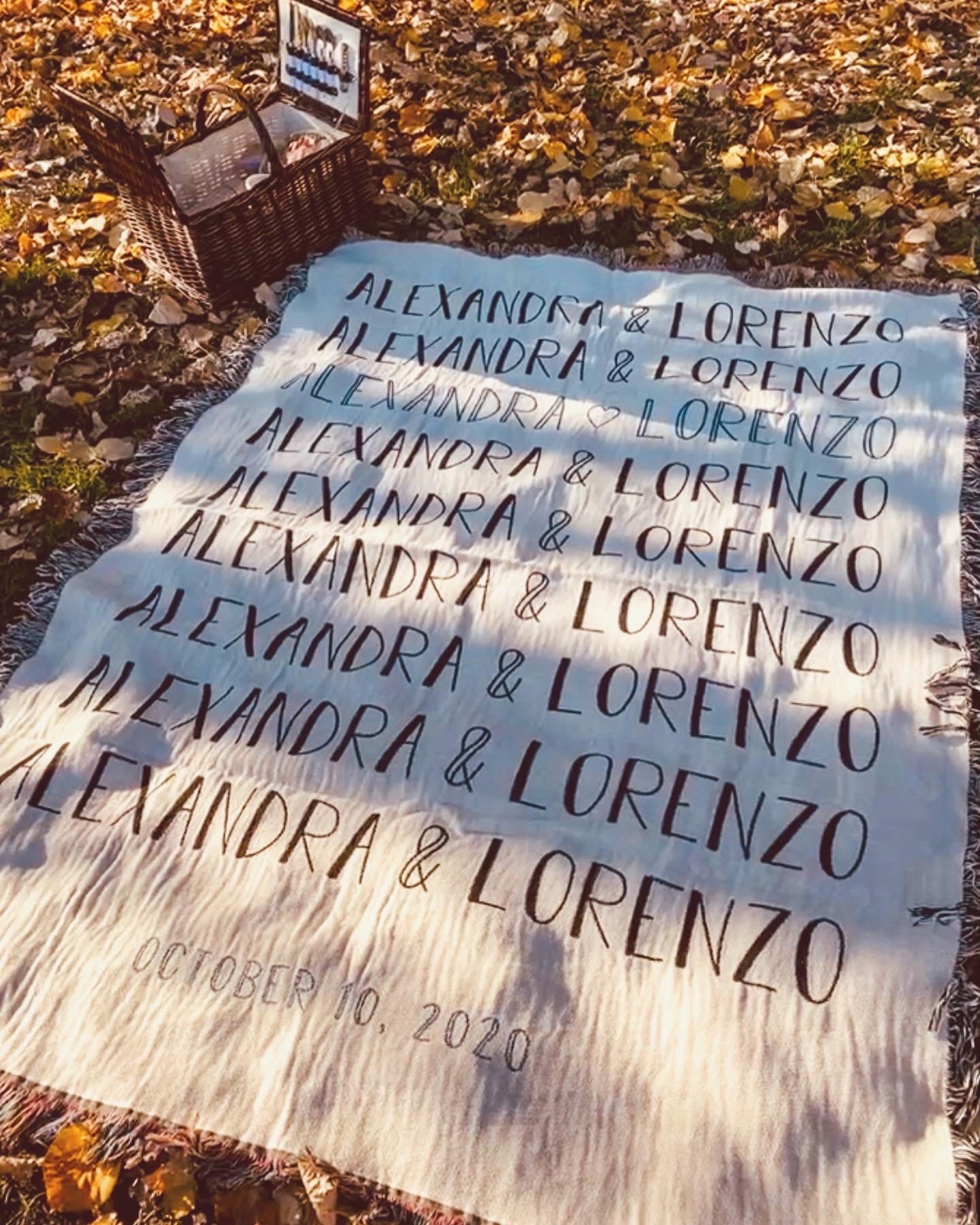 Couples Blanket with Date - Natural