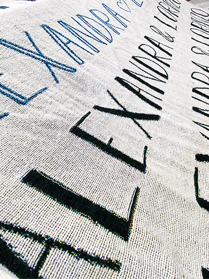 Couples Blanket with Date - Natural