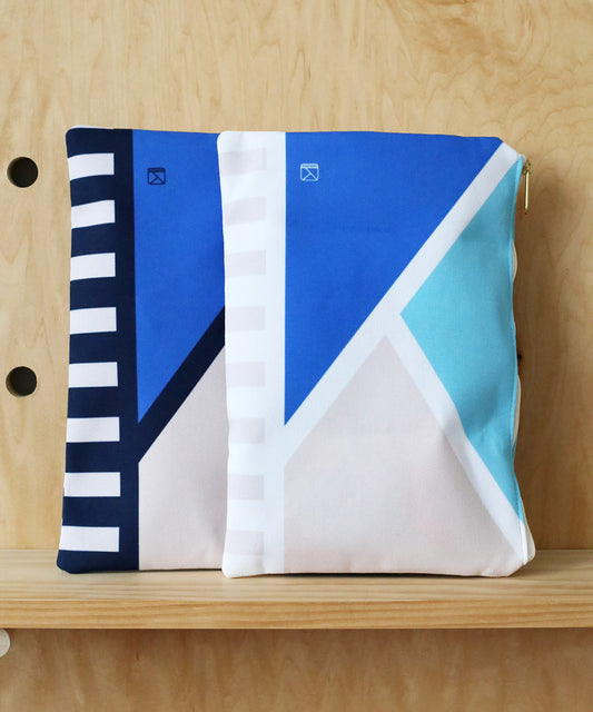 Mosaic Zipper Pouch - White