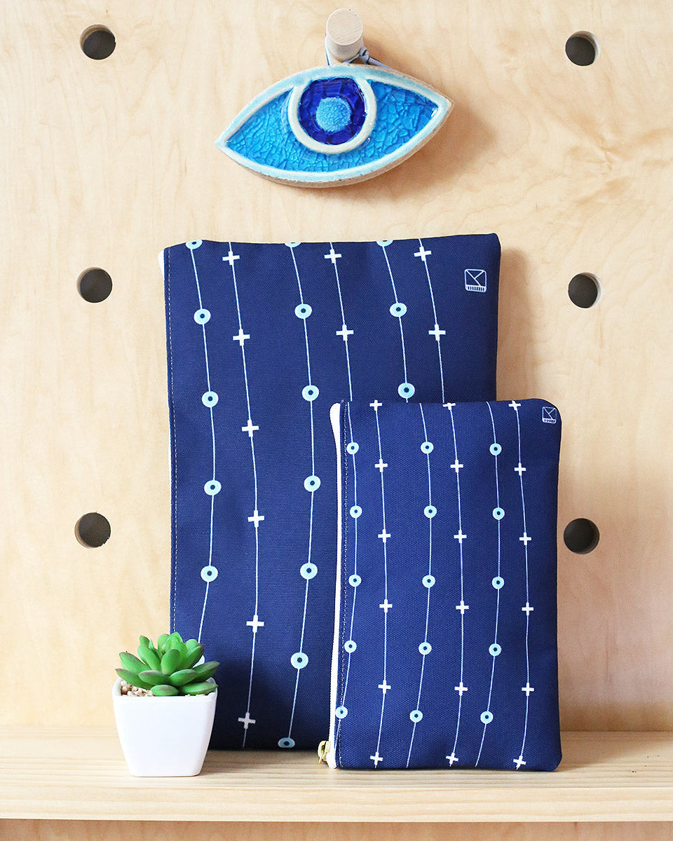 Evil Eye & Cross Zipper Pouch